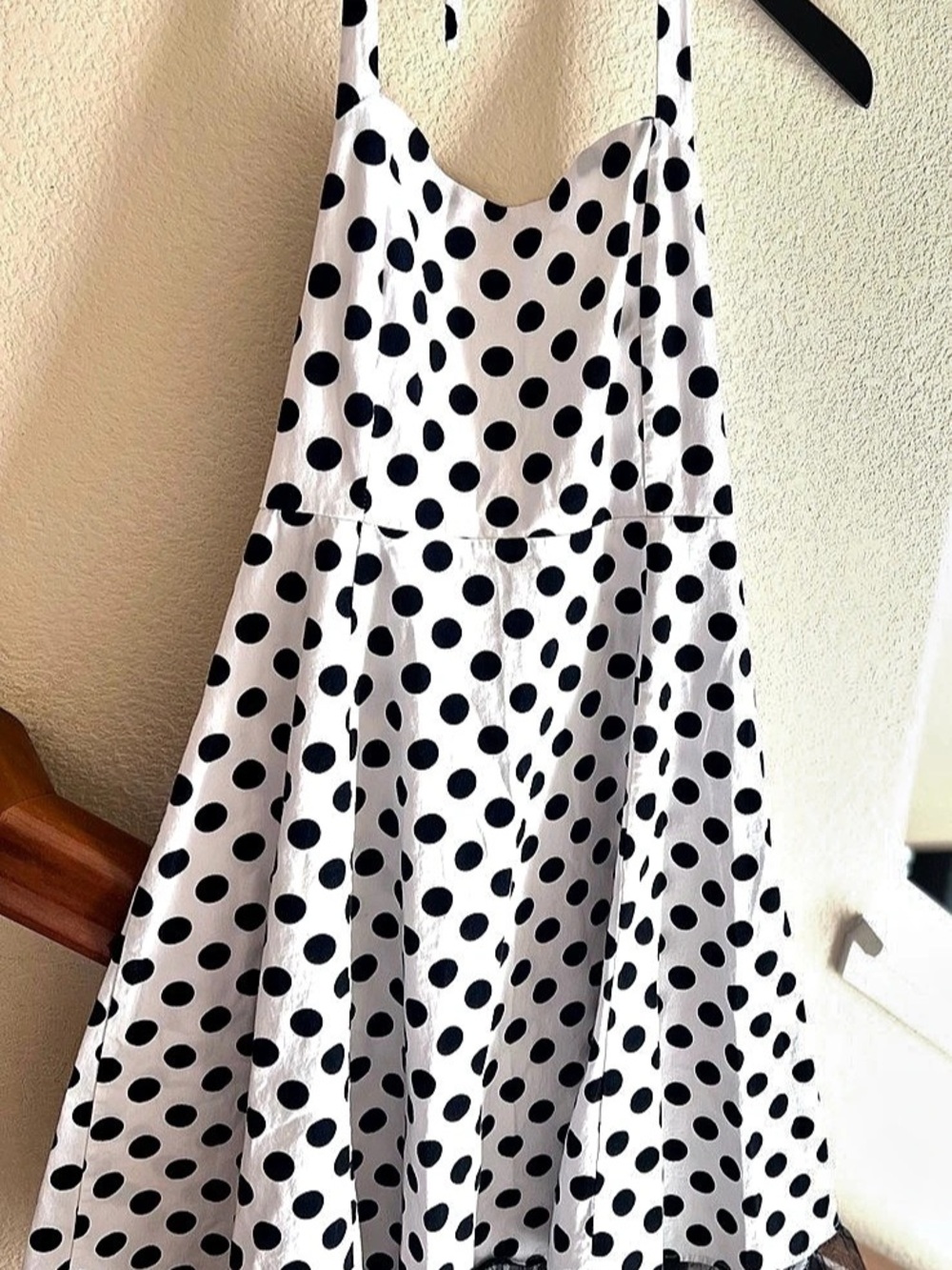 CRFS Polka Dot Vintage 50s Style Polka Dot Halter Dress Tulle Hem Size Large